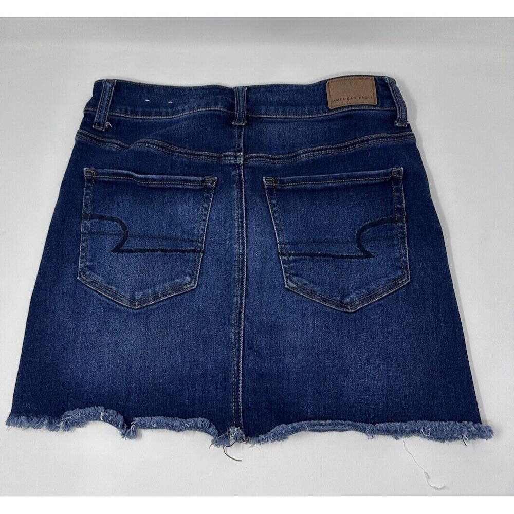 American Eagle Denim Mini Skirt 4 Blue Jean Y2K hight rise Pockets Mean Adults